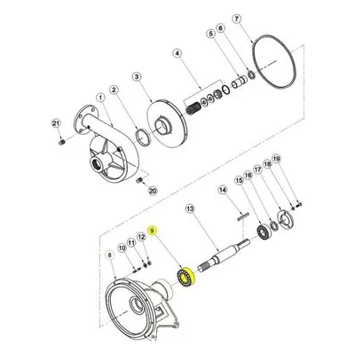 Barnes Pumps 019846 Repair Pump Part Number BEARING, BALL, 206, 2.4409" OD