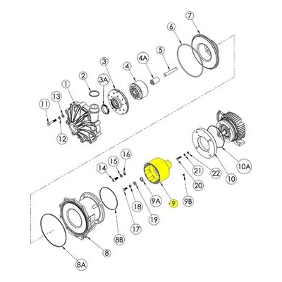 Finish Thompson 106453 Pump Repair Spare Part Outer Drive Magnet Assembly with Retaining Ring