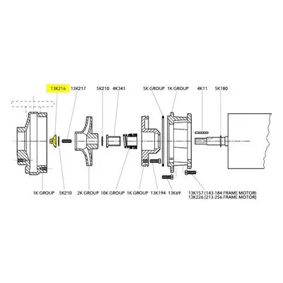 Goulds Pumps Repair Part 13K216 IMPELLER NUT