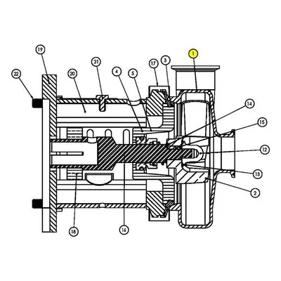 AMPCO Sanitary Pump Repair Part S114M-01C-316L, C114/C+114 CASING, 1-1/2 X 1-1/2 TRI-CLAMP