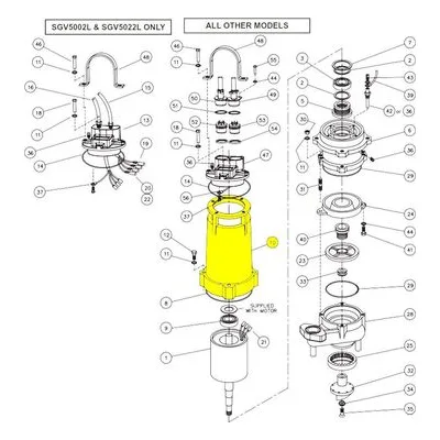 Barnes Pumps 070715 Repair Pump Part Number HOUSING, MOTOR, CI, 3/5HP, 8.652" L