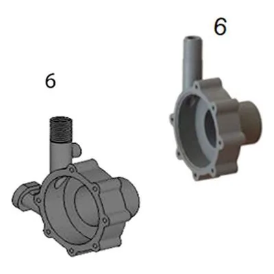 KOOLAIR Pumps (TPM1000) REINFORCED PP REAR HOUSING, Seawater Circulation Pump Parts.