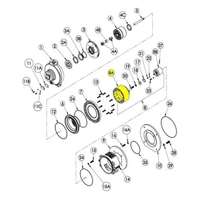 Finish Thompson 108350 Pump Repair Spare Part Outer Drive, Magnet Hub - Painted Ductile Iron