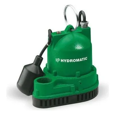 Hydromatic Pumps WA1 10 Submersible Sump Pump, 1-1/2" Discharge, 3/10 HP, 115 Volts, 1 Phase, 1550 RPM, 1/2" Solids
