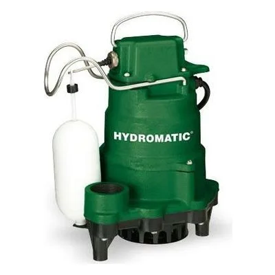 Hydromatic Pumps HP33 Submersible Sump Pump, 1-1/2" Discharge, 1/3 HP, 115 Volts, 1 Phase, 1550 RPM, 1/2" Solids