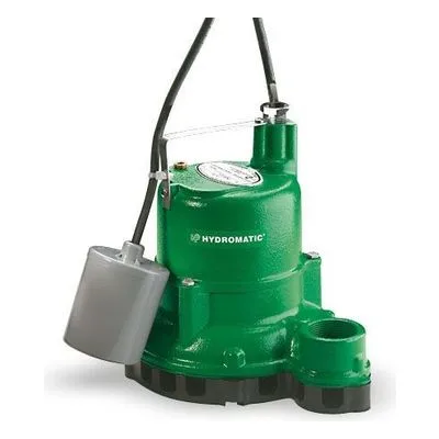 Hydromatic Pumps SW33A1 10 Submersible Sump Pump, 1-1/2" Discharge, 1/3 HP, 115 Volts, 1 Phase, 1550 RPM, 3/8" Solids