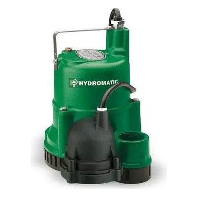 Hydromatic Pumps SD33A1 10 Submersible Sump Pump, 1-1/2" Discharge, 1/3 HP, 115 Volts, 1 Phase, 1550 RPM, 3/8" Solids