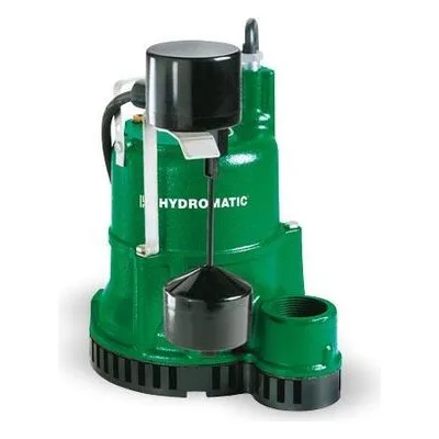 Hydromatic Pumps VS33A1 10 Submersible Sump Pump, 1-1/2" Discharge, 1/3 HP, 115 Volts, 1 Phase, 1550 RPM, 3/8" Solids
