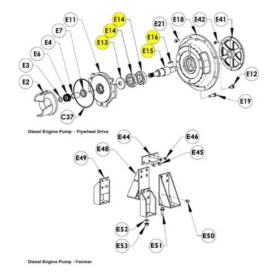 AMT Pump Repair Part 5587-140-90, STUB SHAFT KIT FOR YANMAR 3TNM72