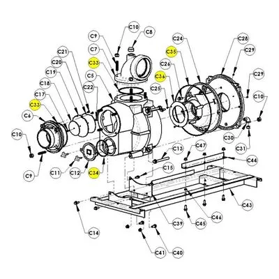 AMT Pump Repair Part 5585-300-90, O-RING GASKET SUBGROUP. Casing Mounting Parts.