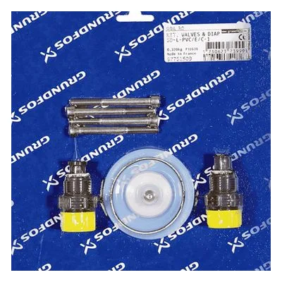 Grundfos 97751509 Dosing Pump Kits, Kit, Valve / Diaphragm SD-L-PVC/E/C-1 Chemical Metering Pumps Replacement Parts