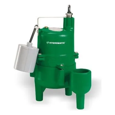 Hydromatic Pumps SKV40AW1 10 SKV Cast Iron Sewage Pump, 2" Discharge, 4/10 HP, 115 Volts, 1 Phase, 1750 RPM, 2" Solids