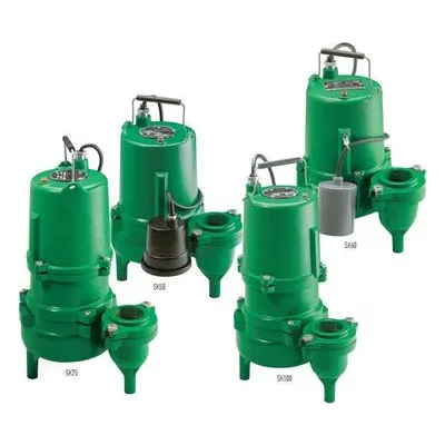Hydromatic Pumps SK100M2 20 SK100 Cast Iron Sewage Pump, 2" Discharge, 1 HP, 230 Volts, 1 Phase, 1750 RPM, 2" Solids