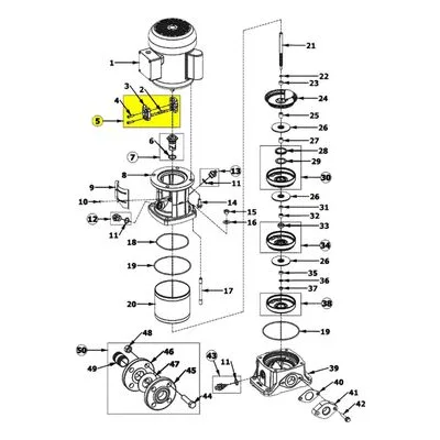 AMT Pump Repair Part 5900-070-90, COUPLING KIT 56C. MSV1 & MSV3 Multistage Centrifugal Pumps.