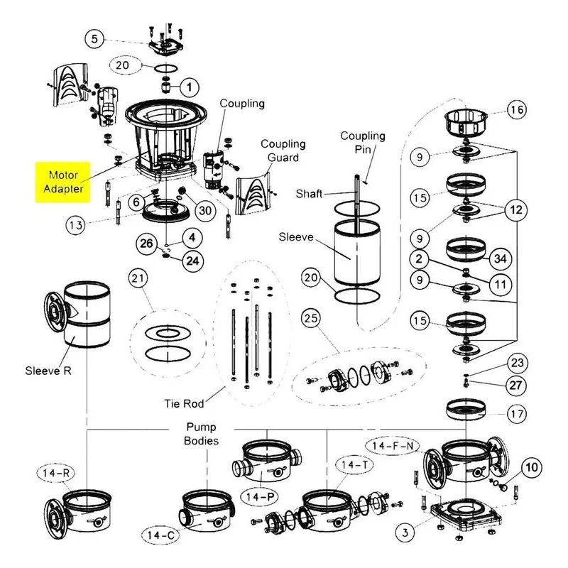 Goulds Pumps Repair Part 1K705 MTR ADP ESV10-22 180TC