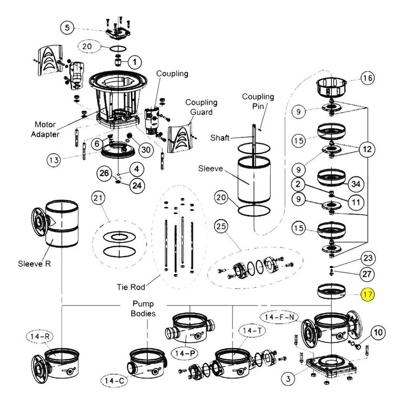 Goulds Water Technology 3L79 e-SV Series Repair Parts, Initial Stage by Xylem.