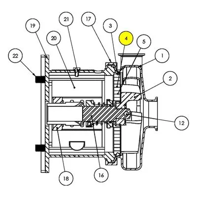 AMPCO Sanitary Pump Repair Part 328D-11-316, "D" BCKPLT C218/C328/C+218/C+328