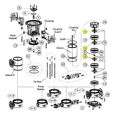 Goulds Pumps Repair Part 4K1024 IMPLLR SUB SPCR SV15-22