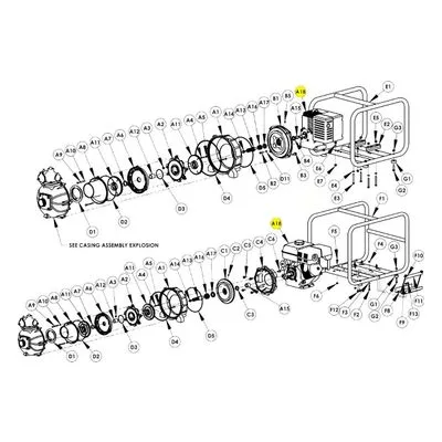 AMT Pump Repair Part 1630-030-00, HATZ 1B30-1ES DIESEL ENGINE 1" THD SHAFT & E-START. IPT Model 2MP7ZR.