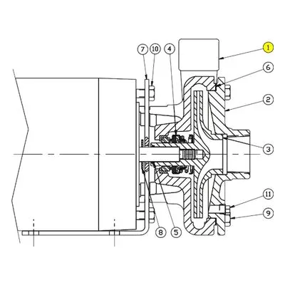 AMPCO Sanitary Pump Repair Part BV8401201, CASING KC2 1-1/4 X 1 BZ