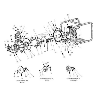 AMT Pump Repair Part 3S5X-010-95, IMPELLER XCI 5HP 5/8IN THD SUBGROUP Threaded Shaft