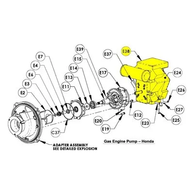 AMT Pump Repair Part 1639-010-90, HONDA GX660RTXA2 ENGINE & MUFFLER SUBGRP