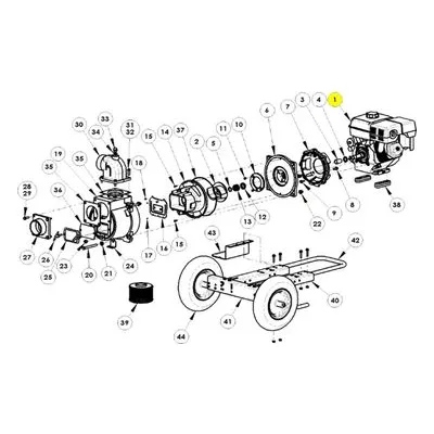 AMT Pump Repair Part 1639-033-00, HONDA GX390PA2 1"-14 THD SHAFT RECOIL START 4210-96 Model.