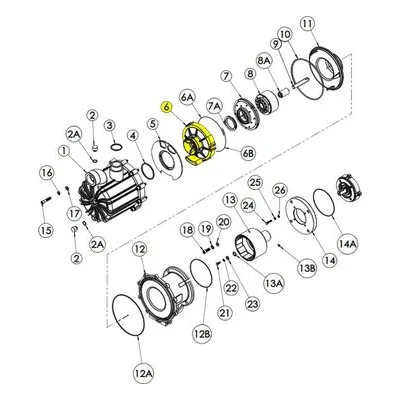 Finish Thompson 107459-1 Pump Repair Spare Part Inner Volute w/ SiC Thrust Ring & Volute / Barrier Seal