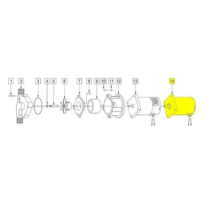 March Pumps Number: 0809-0102-1300 Repair Part - Motor (DC) 24V 1750RPM BB (for 10 Watt Panel)