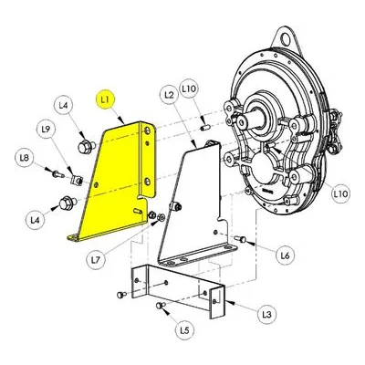 3370-101-00 AMT Pumps Repair Part GEARBOX MOUNT BRACKET - LEFT HANDED. A Gorman-Rupp Company.