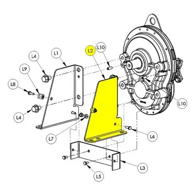 3370-100-00 AMT Pumps Repair Part GEARBOX MOUNT BRACKET - RIGHT HANDED. A Gorman-Rupp Company.