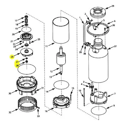 AMT Pump Repair Part 577A-010-90, IMPELLER KIT. 577A-95 & 577B-95 Submersible Contractor Models.