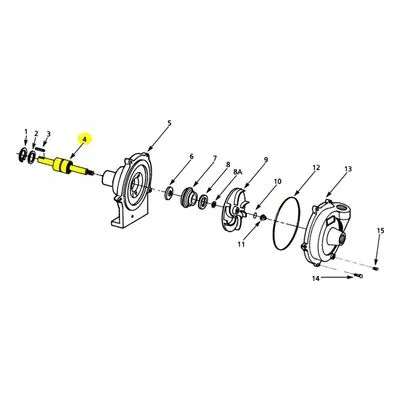 AMT Pedestal Pump Repair Part 1509-140-90, SHAFT & BB ASSEMBLY STEEL 7/16-20THD X 5/8"KYD