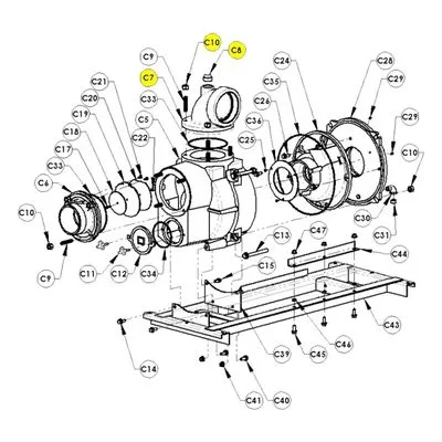 5585-H6, 5587-D6,   5586-H6, 5588-D6 and 5587-Y6 6" Trash AMT Pump Repair Part 5585-081-95, DISCHARGE MANIFOLD SUBGROUP