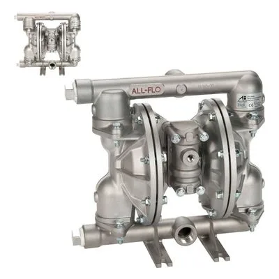 All-Flo A100-1A3-TT3T-670 A Series A100 Bolted Metal 1" Air Operated Double-Diaphragm AODD Pump, PTFE Diaphragms.