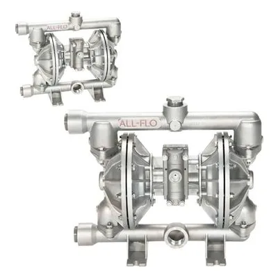 All-Flo A150-N33-SS3E-B70 A Series A150 Metal 1-1/2" Air Powered Double-Diaphragm AODD Pump, Santoprene Diaphragms.