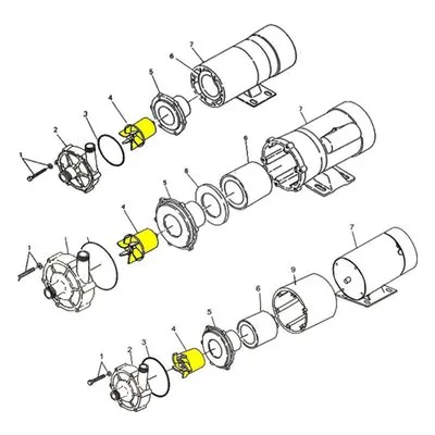 Iwaki America MD0009 WMD/MD Series Chemical Pump Repair Parts, Impeller w/Spindle, WMD/MD-15R.