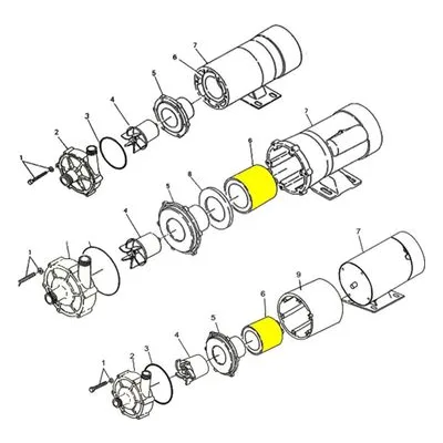 Iwaki America MD0150 WMD/MD Series Chemical Pump Repair Parts, Magnet Asm, Drive, MD-100R/F.