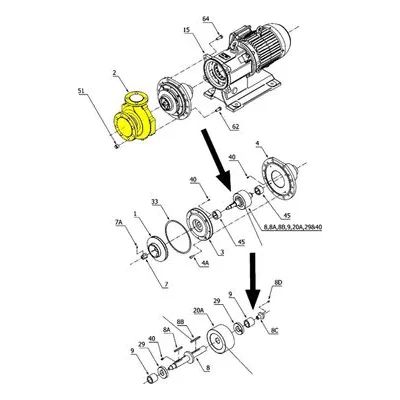 Iwaki America SW0298 Sanwa MP Series Chemical Pump Repair Parts, CASING, FRONT, MP5225LF.