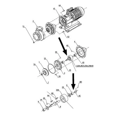 Iwaki America SW0279 Sanwa MP Series Chemical Pump Repair Parts, HEX SOCKET HEAD CAP SCREW, AISI304,M10X55.