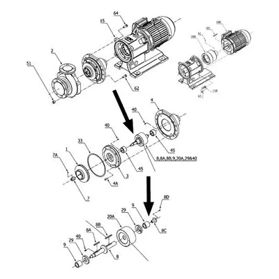 Iwaki America SW0310 Sanwa MP Series Chemical Pump Repair Parts, FLANGE, MP-222.