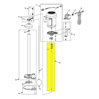 AMT Pump Repair Part 5239-140-90, SHAFT SS 24IN SUMP PUMP 56C SUBGROUP
