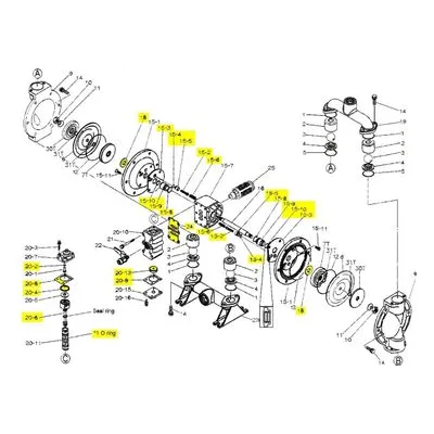 Yamada Pumps Kit K32-AM Air Motor Kit, NDP-32BAT, NDP-32BAS, NDP-32BAN