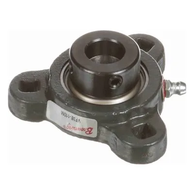 767831 Browning Mounted Ductile Iron Three Bolt Flange Ball Bearing, Catalog Number: VF3E-110M, 0.625" - Straight Bore.