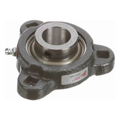 767736 Browning Mounted Ductile Iron Three Bolt Flange Ball Bearing, Catalog Number: VF3S-114M, 0.875" - Straight Bore.