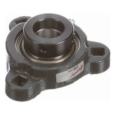 767781 Browning Mounted Ductile Iron Three Bolt Flange Ball Bearing, Catalog Number: VF3E-114M, 0.875" - Straight Bore.