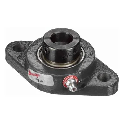 767293 Browning Mounted Cast Iron Two Bolt Flange Ball Bearing, Catalog Number: VF2E-110, 0.625" - Straight Bore.
