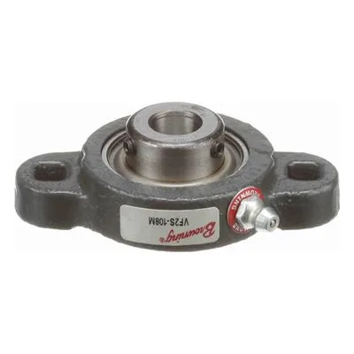 767570 Browning Mounted Ductile Iron Two Bolt Flange Ball Bearing, Catalog Number: VF2S-108M, 0.5" - Straight Bore.