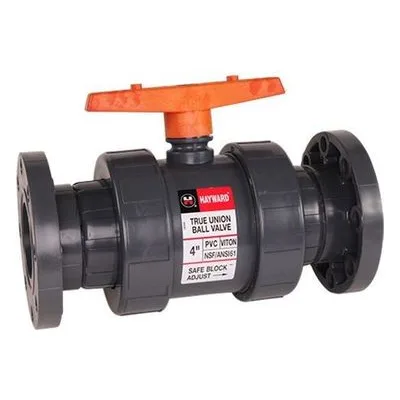 Hayward Flow Control TB2125F, 1-1/4" CPVC True Union Ball Valve w/FPM o-rings; flanged end connections