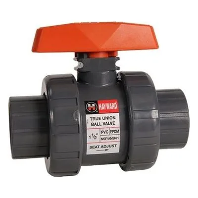 Hayward Flow Control TB1150ST, 1-1/2" PVC True Union Ball Valve w/FPM o-rings; socket/threaded end connections